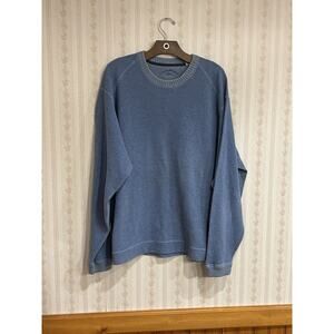 Tommy Bahama Sweatshirt Men’s Size 2XL Blue Pinstriped Cotton